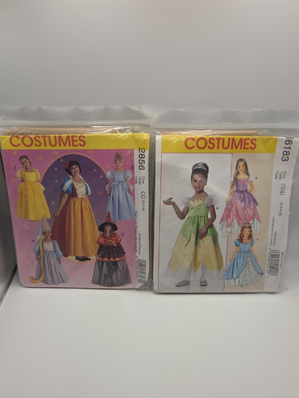 McCalls Kids Princess & Fairy Costume Patterns - Yellow, Green, Blue Options